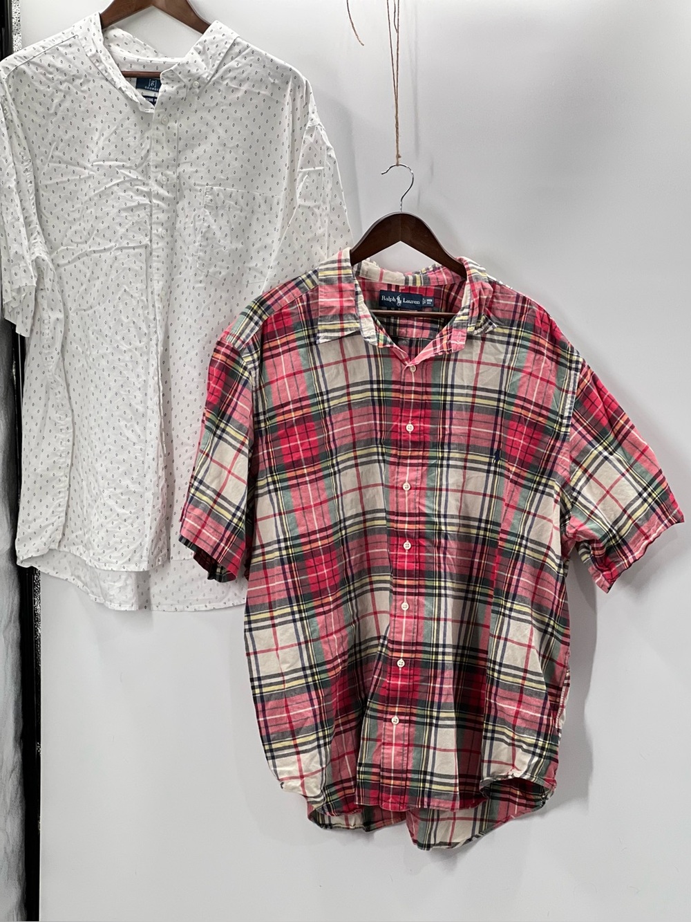 267 Ralph Lauren Red Plaid Short-Sleeve & George button up
